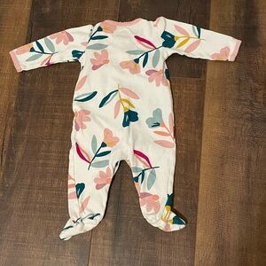 Carter's Pink and Green Floral Kids Footie
